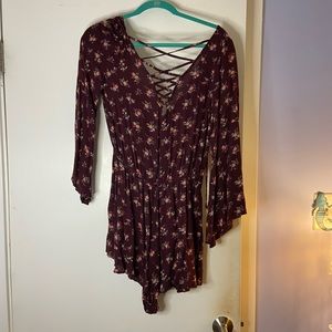 SOLD !! Burgundy Floral Romper